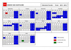 CALENDARIO ESCOLAR 2015-2016