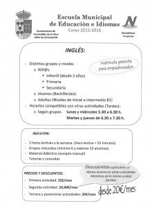 más información clases ingles
