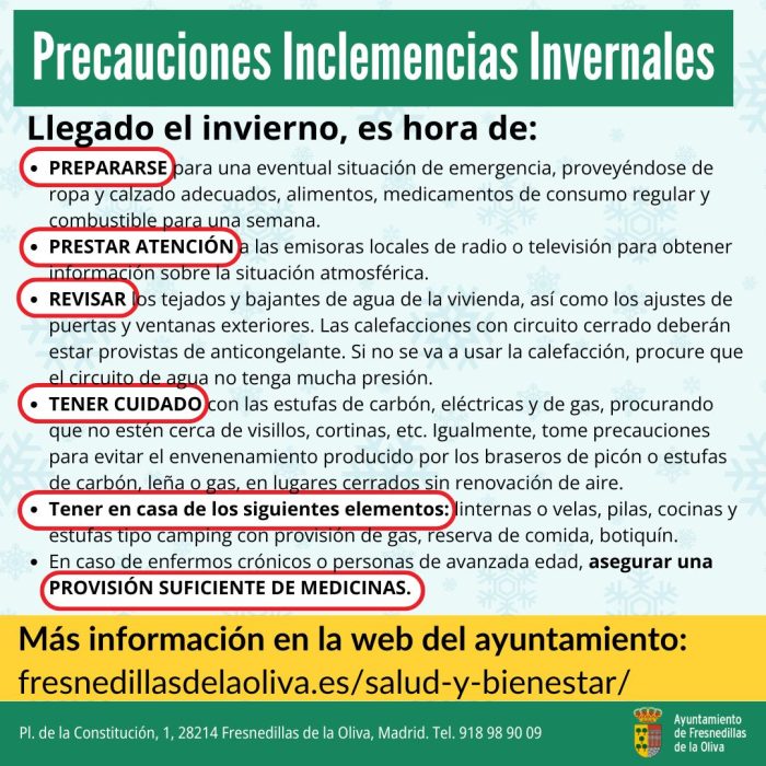 Precauciones Inclemencias Invernales