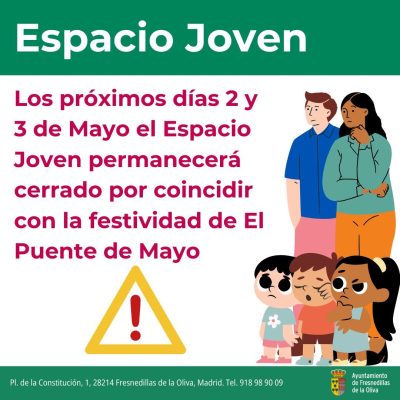 Espacio Joven cerrado Puente de Mayo
