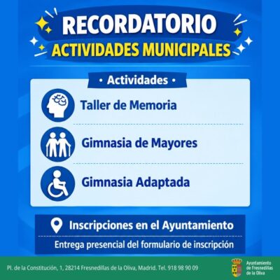Recordatorio actividades mayores